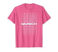 Minimalist City - Alemania Múnich Moderno Camiseta, Hombre, Rosa Jaspeado, XL
