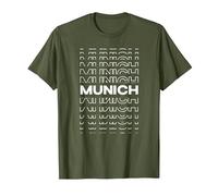 Minimalist City - Alemania Múnich Moderno Camiseta, Hombre, Verde Oliva, 3XL