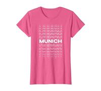 Minimalist City - Alemania Múnich Moderno Camiseta, Mujer, Rosa Jaspeado, 3XL