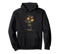 Minimalist Hands Holding Colorful Flowers Sudadera con Capucha