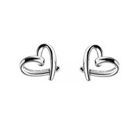 Minimalist Heart Sterling Silver Earrings for Women Girls Teens Charm Hollow Love Hearted Stud Tiny Small Cartilage Tragus Post Pin Hypoallergenic Pie