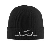 Minimalist Heartbeat Shetland Sheepdog Knitted Hats Winter Warm Beanies Cap Unisex Knit Bonnet Caps Fashion