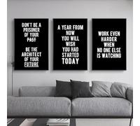 Minimalist Inspirational Black & White Letters Wall Art Print Canvas Printing for Living Room Modern Home Decor(30x45cm/3Pcs Frameless)