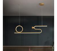 Minimalist Linear LED Pendant Light 20W Dimmable Aluminum Kitchen Island Chandelier Fixture Dining Room Adjustable Ceiling