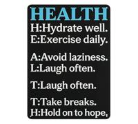Minimalist Metal Tin Sign Health Focus Motivation Wall Decor Simple Typography Plaque for Home Gym Office Room 8 X 12 inch