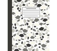 Minimalist Monochromatic Terrazzo Composition Book: Modern Black and Grey Stone Mosaic Journal for Architecture Students and Corporate Professionals, 120 College Ruled Pages, 7.5 x 9.25 in