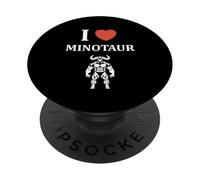Minimalist Monster Minotaur Greek mythology i love Minotaur PopSockets PopGrip Adhesivo