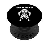 Minimalist Monster Minotaur Greek Mythology I'm a Minotaur PopSockets PopGrip Adhesivo
