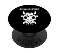 Minimalist Monster Minotaur Greek Mythology I'm a Minotaur PopSockets PopGrip Adhesivo