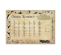 Minimalist Ogham Chart Poster Clean Line Art of the Ancient Alphabet, A Modern Graphic Design for the Discerning Collector(Unframed,08x12inch(20x30cm))