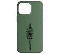 Minimalist Pine Tree Illustration Simple Hiking 80s Graphic Carcasa para iPhone 16 Pro MAX