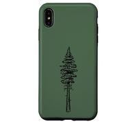 Minimalist Pine Tree Illustration Simple Hiking 80s Graphic Carcasa para iPhone XS MAX