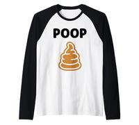 Minimalist quote little poop humor simple poop Camiseta Manga Raglan