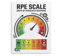 Minimalist RPE Scale Chart Clear Workout Exertion Guide Canvas Wall-Art for Home Gym and Training Zone(Unframed,12x18inch(30x45cm))
