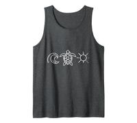 Minimalist Sea Turtle Ocean Wave Sun Coastal Beach Line Art Camiseta sin Mangas