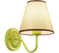 Minimalist Wall Sconces Modern Green Iron Wall Lighting Nordic Retro Fabric Shade Wall Mounted Lamp for Bedroom Living Room Dinning Room