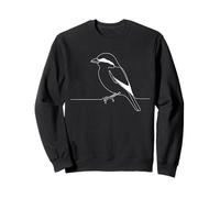 Minimalista Alcaudón Pájaro Línea Arte Ilustración de Vida Sudadera