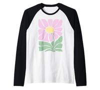 Minimalista Daisy Flower Graphic Modern Simple Art Camiseta Manga Raglan