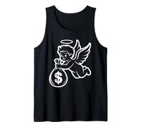 Minimalista Dinero Querubín - Ángel con Bolsa de dólar Camiseta sin Mangas
