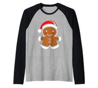 Minimalista Divertido Hombre Sencillo Pan de Jengibre Camiseta Manga Raglan