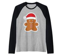 Minimalista Divertido Hombre Sencillo Pan de Jengibre Camiseta Manga Raglan