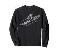Minimalista Esquí Una Línea Arte Alpino Esquiador Descenso Sudadera