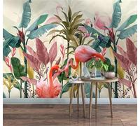 Minimalista Fresco Bello Plantas Hojas Flamencos 3D Papel Pintado Tapiz Textura de Seda Oficina Comedor Sofá Dormitorio Sala Estar TV Fondo Pantalla-430cm×300cm