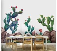 Minimalista Fresco Cactus Tropical Plantas 3D Papel Pintado Lujo Casa Sala Decoración Estar Comedor Sofá Dormitorio TV Fondo de Pared-400cm×280cm