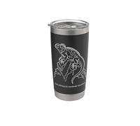Minimalista Galápagos Marine Iguana Line Art Silhouette Vaso térmico de acero inoxidable de doble pared
