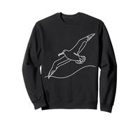 Minimalista Gaviota Línea Arte Océano Pájaro Sudadera