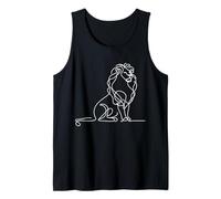 Minimalista León Línea Arte Abstracto Vida Silvestre Camiseta sin Mangas