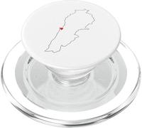 Minimalista Líbano País Mapa Esquema Corazón en Beirut PopSockets PopGrip para MagSafe