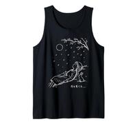 Minimalista Line Art Harajuku Anime Chica & Conejo Japonés Camiseta sin Mangas