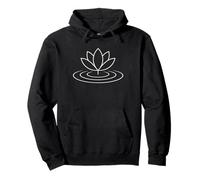 Minimalista Lotus sobre Ondas Calma Mindfulness Línea Arte Icono Sudadera con Capucha