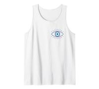 Minimalista Mal de Ojo es Azul Símbolo Gráfico Camiseta sin Mangas