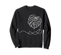 Minimalista Monstera Leaf One Line Art Dibujo Diseño Sudadera