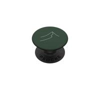 Minimalista Mountain Peak Line Art Senderismo PopSockets PopGrip Adhesivo