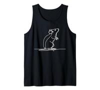 Minimalista Ratón Una Línea Dibujo Arte Boceto Continuo Camiseta sin Mangas
