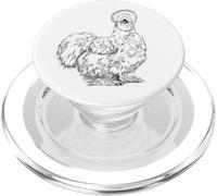 Minimalista Silkie Chicken Pattern Line Art Farmer Mom PopSockets PopGrip para MagSafe