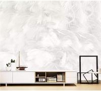 Minimalista Tridimensional Blanco Pluma Individualidad 3D Papel Pintado Pared Fácil Instalación Oficina Sala Estar Sofá Dormitorio TV Fondos Decoración-350cm×256cm