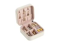 Minimally Designed Accessory Storage Box For Portable Travel And Of Earrings Necklaces Rings And Jewelry Boxes Para Anillos, Collares, Pendientes Y Pulseras(White)