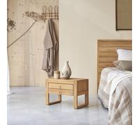 Minimalys - Mesita de noche de teca maciza H 35 x B 50 x T 30 cm