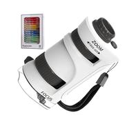 Minimicroscopio para niños | Microscopio de aumento para niños con zoom de 60 a 80x y 12 diapositivas - Juguete para la educación científica | Para camping, escuela, aula, avance