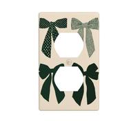 Mínimo 4 lazos verdes profundos sobre beige, cubierta de interruptor de luz, cubierta decorativa de 1 banda, placa de pared para cocina, baño, tamaño 7 x 11,4 cm