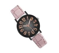 Mínimo Watch, Korean Wrist Watch, Casual Ladies, Large Design, Elegant Alloy Case, Great for Small Wrists, Perfect for Leather Band Wear, Ideal Dress Ocasiones, rosa, Se référer au descriptif