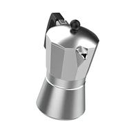Minimoka Minimoka 3 - Cafetera italiana, 3 tazas, base y filtro de acero inoxidable, mango ergonómico, válvula de seguridad, cierre de silicona para mayor seguridad, apta para: vitro, eléctrica y gas