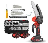 Minimotosierra inalámbrica de 6 pulgadas, minimotosierra eléctrica de mano con batería para cortar árboles, carpintería y jardinería