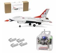 MinimumRC F-16 Thunder-Birds EDF RC Jet, 290 mm, envergadura de 30 mm, ventilador con conductos, mezcla de ala delta, avión RC con estabilización giroscópica (izquierda/motor sin escobillas/4 baterías