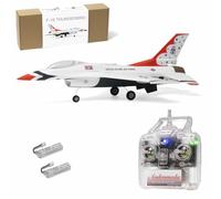 MinimumRC F-16 Thunder-Birds EDF RC Jet, 290 mm, envergadura de 30 mm, ventilador con conductos, mezcla de ala delta, avión RC con estabilización giroscópica (izquierda/motor sin escobillas/2 baterías