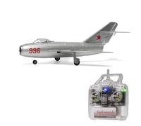 MinimumRC MiG-15 RC Jet 30mm EDF Micro Scale 4CH 2.4GHz Gyro estabilizado RC Avión, kit de jet de combate de ala fija de espuma EPS con opciones de motor sin escobillas (acelerador izquierdo/2